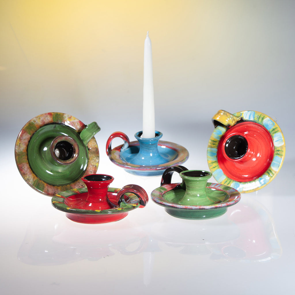 Brightly Coloured Candle Holder for thin candles