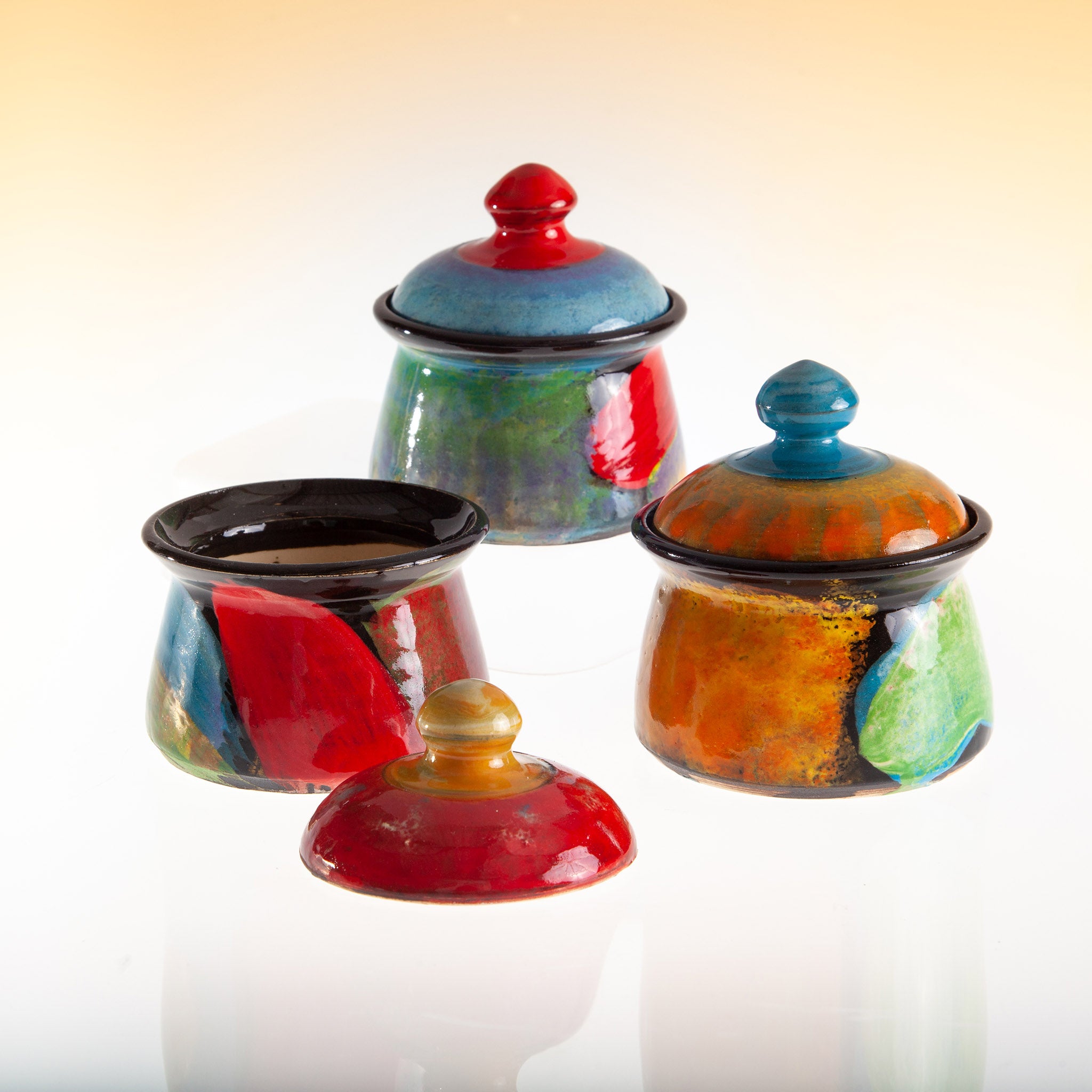 Hand Painted Sugar Bowls with a Lid